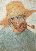 Vincent Van Gogh, Self-Portrait with Pipe and Straw Hat (nn04)